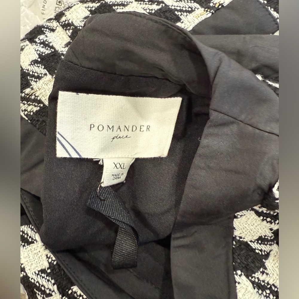 Pomander Place Black White Tweed Bow Mini Dress 2X NWT - Picture 8 of 15